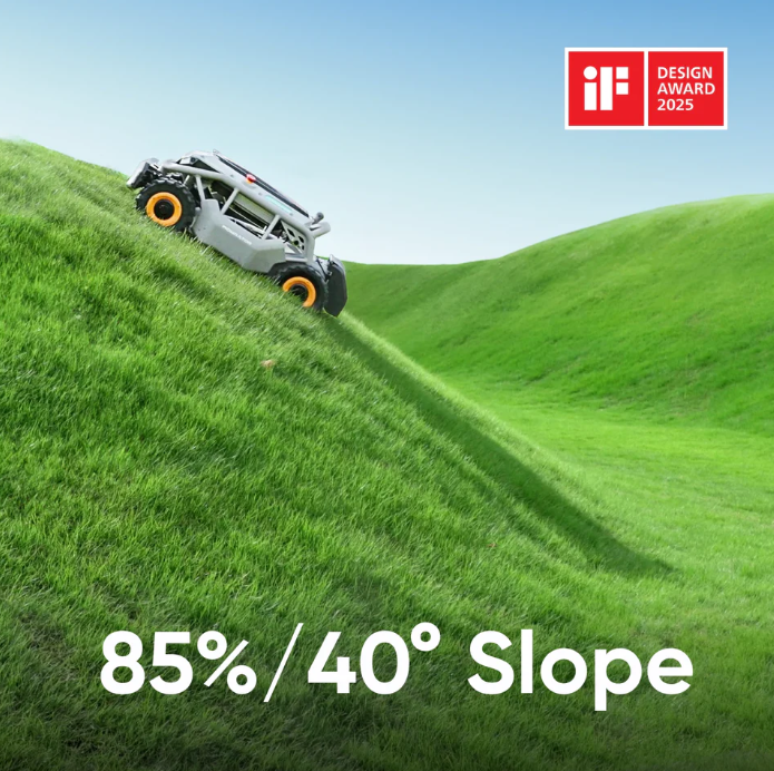 Mowrator handling extremely steep slope